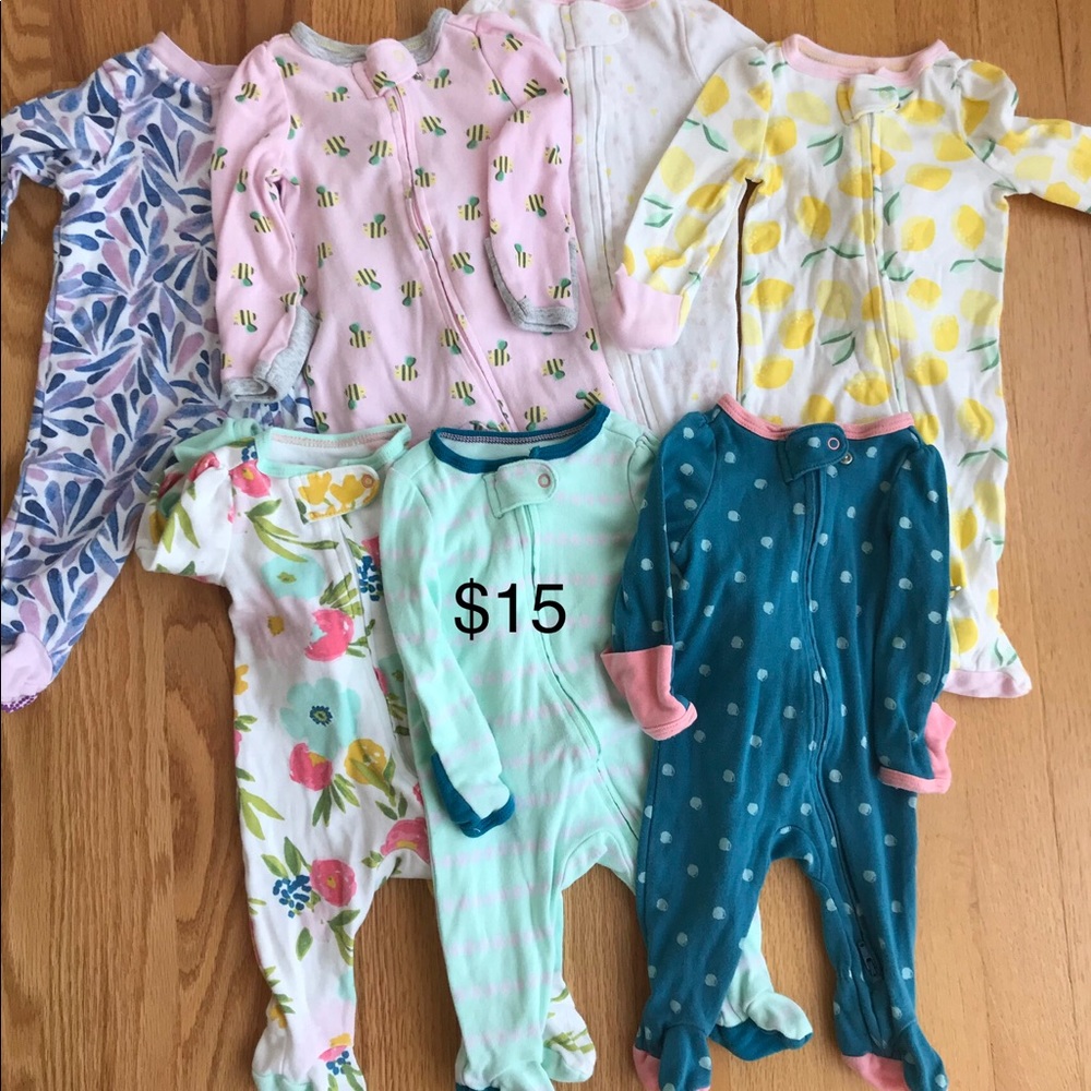 Set of baby girl newborn clothes